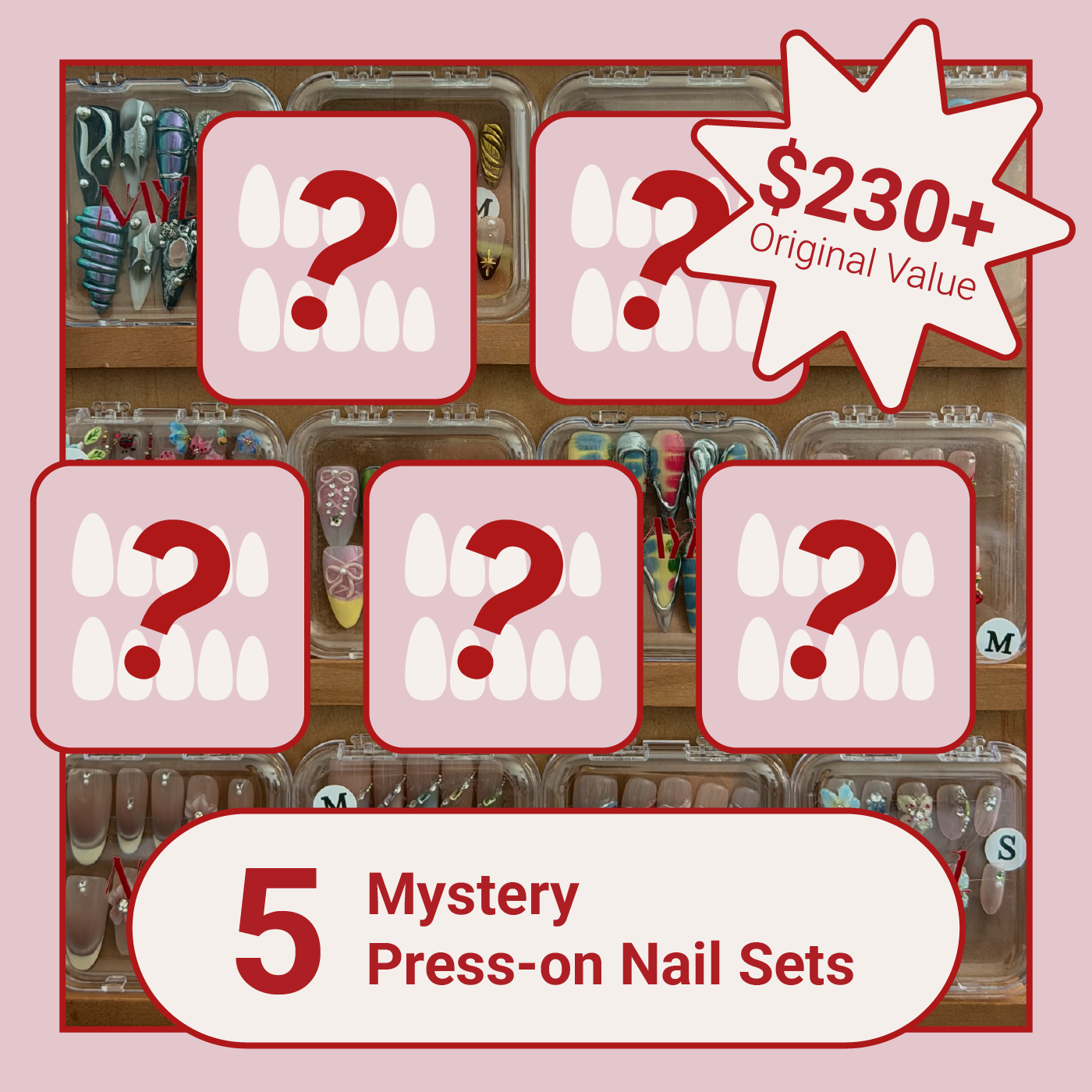 Bundle - 5 Mystery Press-on Nail Sets