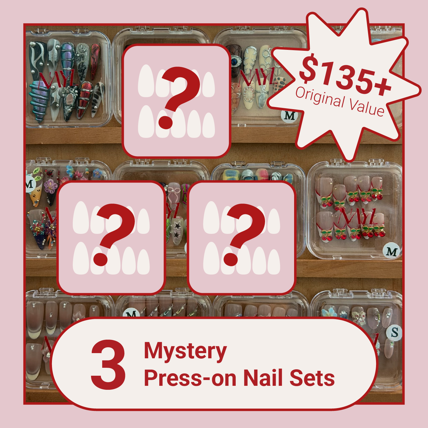 Bundle - 3 Mystery Press-on Nail Sets